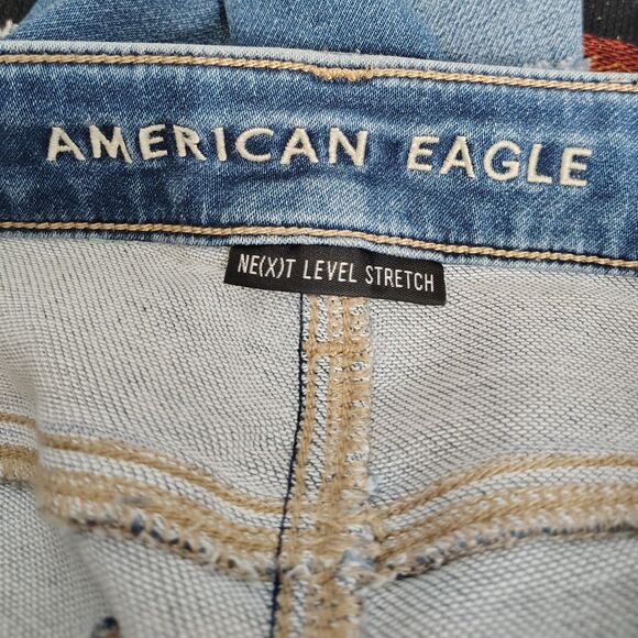 AMERICAN EAGLE Hi-Rise Jegging 4 X-Short Petite Women's Distressed Stretch Jeans - Picture 3 of 5